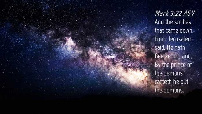 Picture 04 - Mark 3:22 ASV Desktop Wallpaper - And the scribes that came down from Jerusalem - Desktop Bible Verse Wallpaper