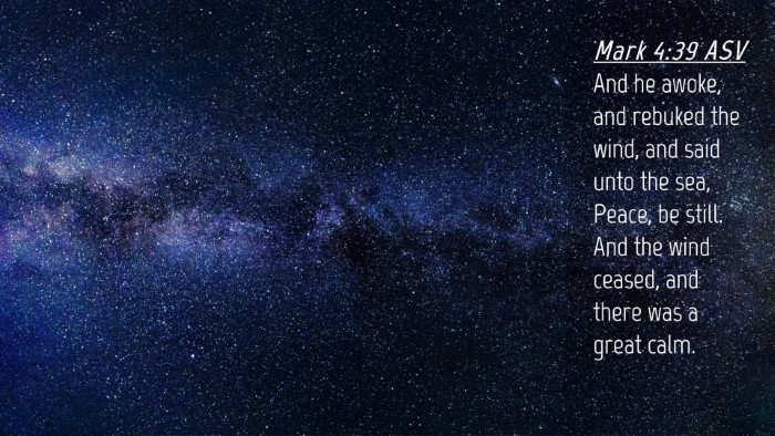 Picture 04 - Mark 4:39 ASV Desktop Wallpaper - And he awoke, and rebuked the wind, and said unto - Desktop Bible Verse Wallpaper