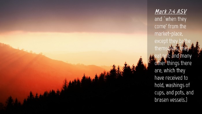 Picture 04 - Mark 7:4 ASV Desktop Wallpaper - and `when they come' from the market-place, - Desktop Bible Verse Wallpaper