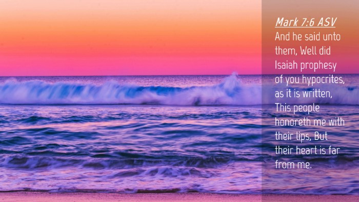 Picture 04 - Mark 7:6 ASV Desktop Wallpaper - And he said unto them, Well did Isaiah prophesy - Desktop Bible Verse Wallpaper