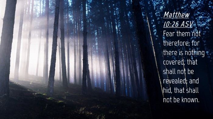 Picture 04 - Matthew 10:26 ASV Desktop Wallpaper - Fear them not therefore: for there is nothing - Desktop Bible Verse Wallpaper