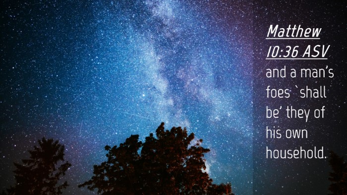 Picture 04 - Matthew 10:36 ASV Desktop Wallpaper - and a man's foes `shall be' they of his own - Desktop Bible Verse Wallpaper