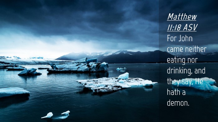 Picture 04 - Matthew 11:18 ASV Desktop Wallpaper - For John came neither eating nor drinking, and - Desktop Bible Verse Wallpaper