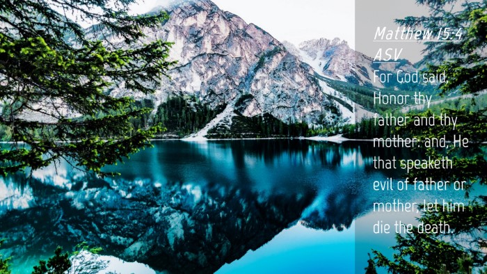Picture 04 - Matthew 15:4 ASV Desktop Wallpaper - For God said, Honor thy father and thy mother: - Desktop Bible Verse Wallpaper