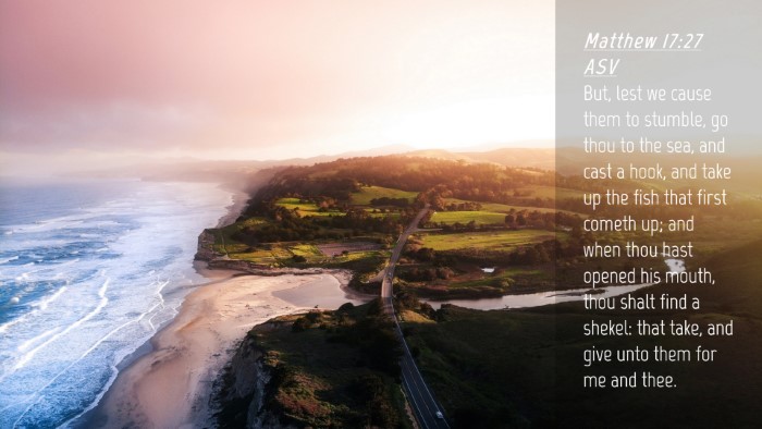 Picture 04 - Matthew 17:27 ASV Desktop Wallpaper - But, lest we cause them to stumble, go thou to - Desktop Bible Verse Wallpaper