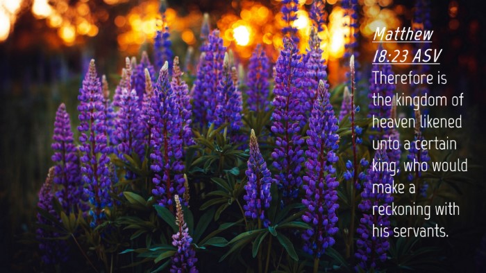 Picture 04 - Matthew 18:23 ASV Desktop Wallpaper - Therefore is the kingdom of heaven likened unto a - Desktop Bible Verse Wallpaper