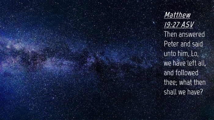 Picture 04 - Matthew 19:27 ASV Desktop Wallpaper - Then answered Peter and said unto him, Lo, we - Desktop Bible Verse Wallpaper