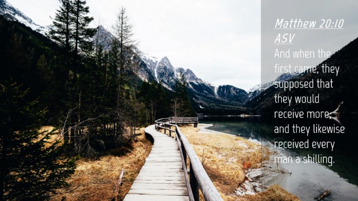 Picture 04 - Matthew 20:10 ASV Desktop Wallpaper - And when the first came, they supposed that they - Desktop Bible Verse Wallpaper