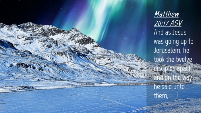 Picture 04 - Matthew 20:17 ASV Desktop Wallpaper - And as Jesus was going up to Jerusalem, he took - Desktop Bible Verse Wallpaper