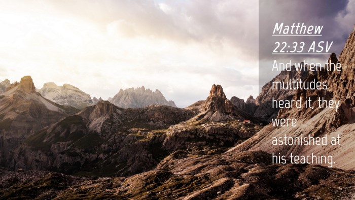 Picture 04 - Matthew 22:33 ASV Desktop Wallpaper - And when the multitudes heard it, they were - Desktop Bible Verse Wallpaper
