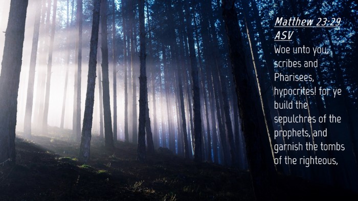 Picture 04 - Matthew 23:29 ASV Desktop Wallpaper - Woe unto you, scribes and Pharisees, hypocrites! - Desktop Bible Verse Wallpaper