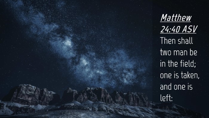 Picture 04 - Matthew 24:40 ASV Desktop Wallpaper - Then shall two man be in the field; one is taken, - Desktop Bible Verse Wallpaper