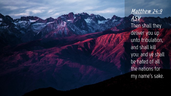Picture 04 - Matthew 24:9 ASV Desktop Wallpaper - Then shall they deliver you up unto tribulation, - Desktop Bible Verse Wallpaper