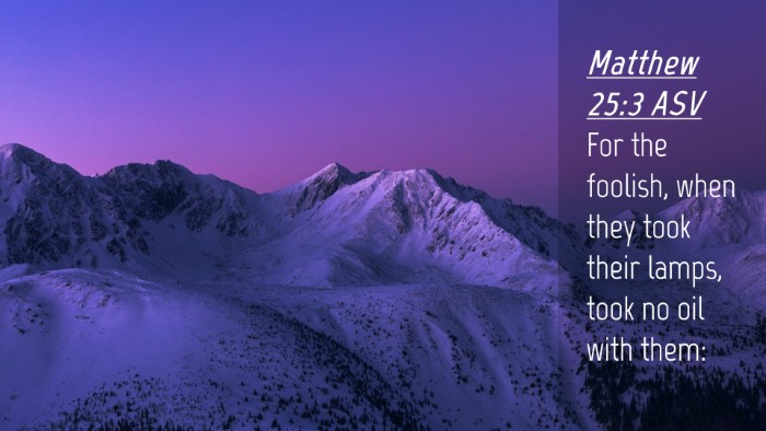 Picture 04 - Matthew 25:3 ASV Desktop Wallpaper - For the foolish, when they took their lamps, took - Desktop Bible Verse Wallpaper