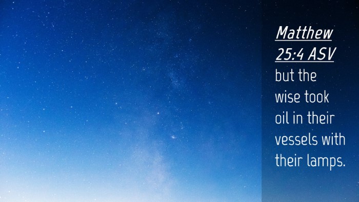 Picture 04 - Matthew 25:4 ASV Desktop Wallpaper - but the wise took oil in their vessels with their - Desktop Bible Verse Wallpaper