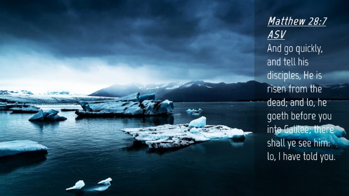 Picture 04 - Matthew 28:7 ASV Desktop Wallpaper - And go quickly, and tell his disciples, He is - Desktop Bible Verse Wallpaper