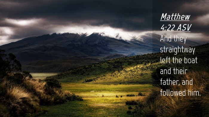Picture 04 - Matthew 4:22 ASV Desktop Wallpaper - And they straightway left the boat and their - Desktop Bible Verse Wallpaper