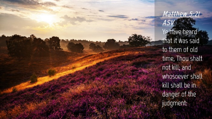 Picture 04 - Matthew 5:21 ASV Desktop Wallpaper - Ye have heard that it was said to them of old - Desktop Bible Verse Wallpaper