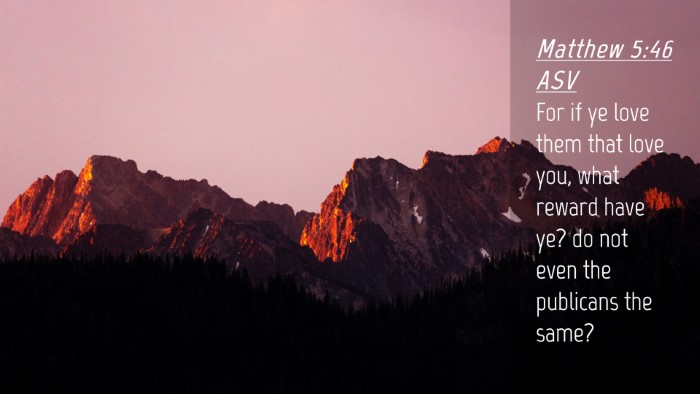 Picture 04 - Matthew 5:46 ASV Desktop Wallpaper - For if ye love them that love you, what reward - Desktop Bible Verse Wallpaper