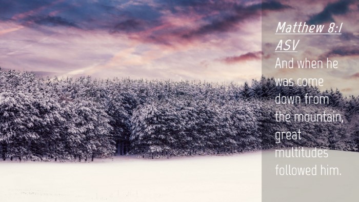 Picture 04 - Matthew 8:1 ASV Desktop Wallpaper - And when he was come down from the mountain, - Desktop Bible Verse Wallpaper