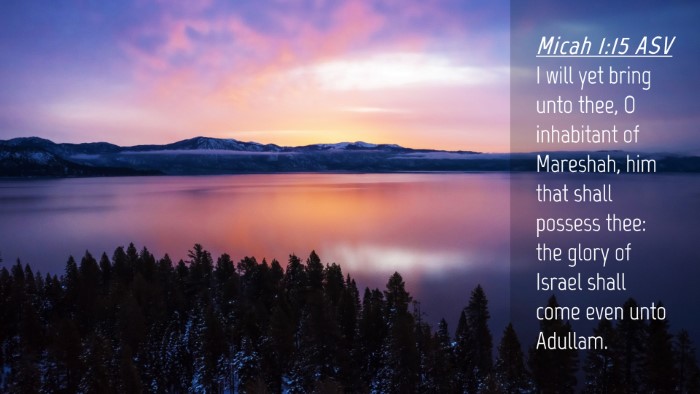 Picture 04 - Micah 1:15 ASV Desktop Wallpaper - I will yet bring unto thee, O inhabitant of - Desktop Bible Verse Wallpaper