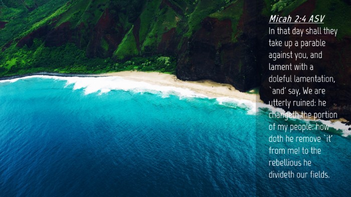 Picture 04 - Micah 2:4 ASV Desktop Wallpaper - In that day shall they take up a parable against - Desktop Bible Verse Wallpaper
