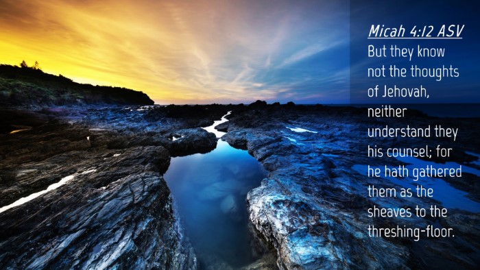 Picture 04 - Micah 4:12 ASV Desktop Wallpaper - But they know not the thoughts of Jehovah, - Desktop Bible Verse Wallpaper