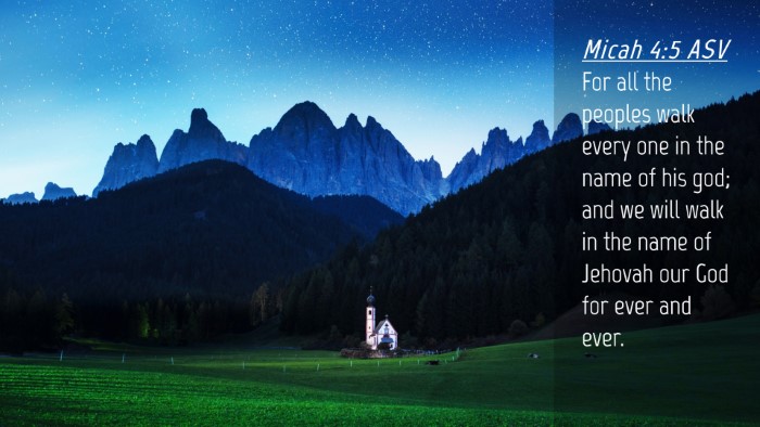 Picture 04 - Micah 4:5 ASV Desktop Wallpaper - For all the peoples walk every one in the name of - Desktop Bible Verse Wallpaper