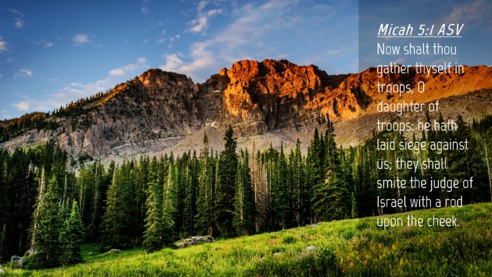 Picture 04 - Micah 5:1 ASV Desktop Wallpaper - Now shalt thou gather thyself in troops, O - Desktop Bible Verse Wallpaper