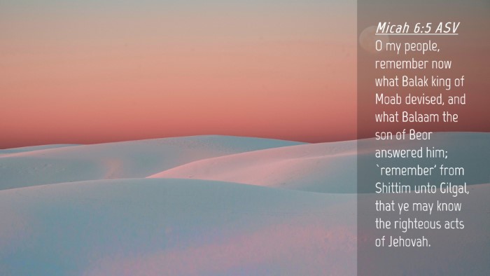 Picture 04 - Micah 6:5 ASV Desktop Wallpaper - O my people, remember now what Balak king of Moab - Desktop Bible Verse Wallpaper