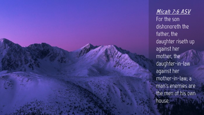 Picture 04 - Micah 7:6 ASV Desktop Wallpaper - For the son dishonoreth the father, the daughter - Desktop Bible Verse Wallpaper