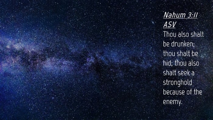 Picture 04 - Nahum 3:11 ASV Desktop Wallpaper - Thou also shalt be drunken; thou shalt be hid; - Desktop Bible Verse Wallpaper