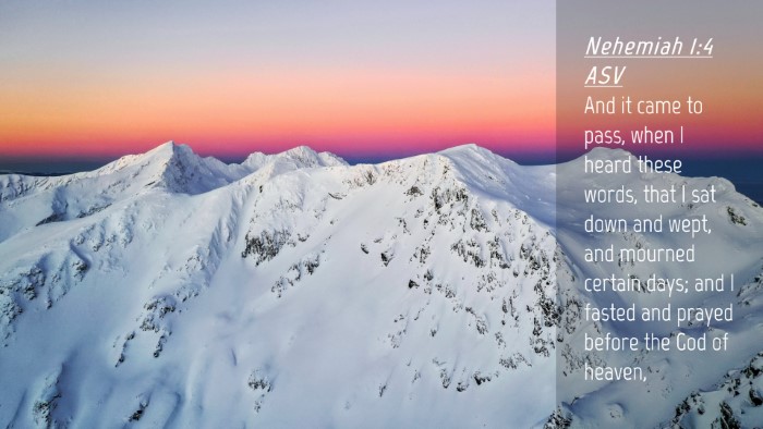 Picture 04 - Nehemiah 1:4 ASV Desktop Wallpaper - And it came to pass, when I heard these words, - Desktop Bible Verse Wallpaper