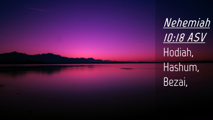 Picture 04 - Nehemiah 10:18 ASV Desktop Wallpaper - Hodiah, Hashum, - Desktop Bible Verse Wallpaper