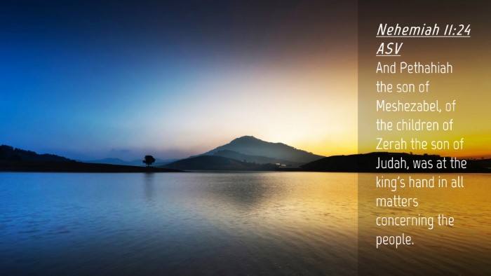 Picture 04 - Nehemiah 11:24 ASV Desktop Wallpaper - And Pethahiah the son of Meshezabel, of the - Desktop Bible Verse Wallpaper