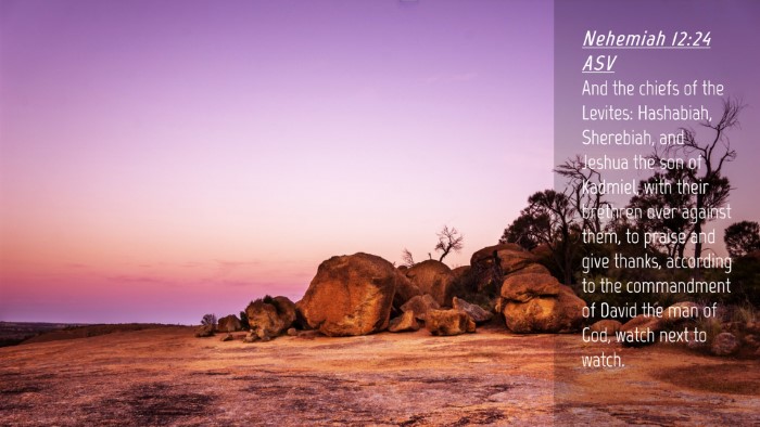 Picture 04 - Nehemiah 12:24 ASV Desktop Wallpaper - And the chiefs of the Levites: Hashabiah, - Desktop Bible Verse Wallpaper