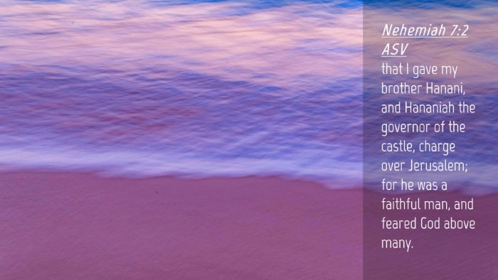 Picture 04 - Nehemiah 7:2 ASV Desktop Wallpaper - that I gave my brother Hanani, and Hananiah the - Desktop Bible Verse Wallpaper