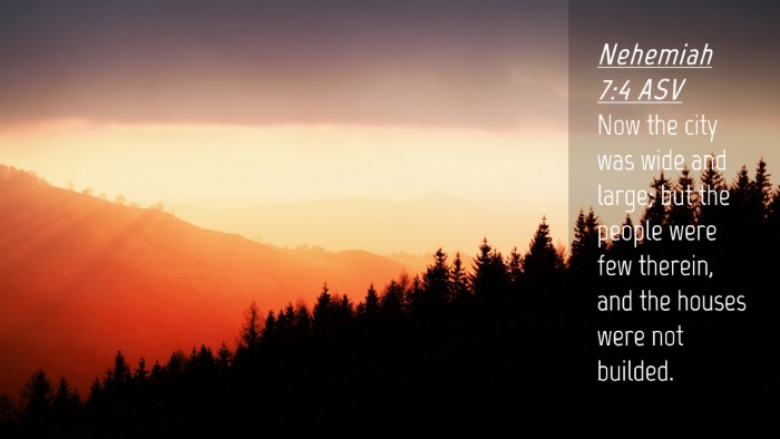 Picture 04 - Nehemiah 7:4 ASV Desktop Wallpaper - Now the city was wide and large; but the people - Desktop Bible Verse Wallpaper