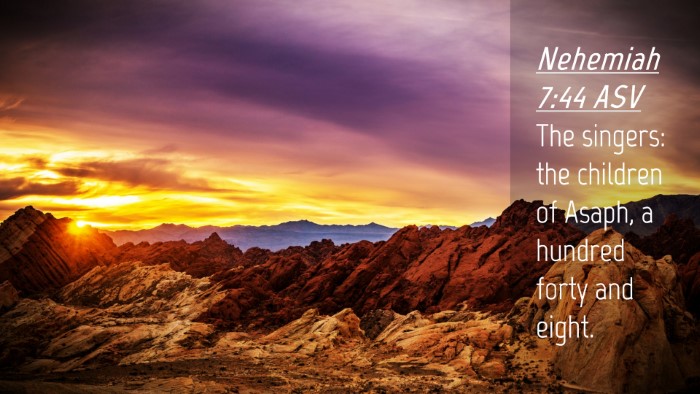 Picture 04 - Nehemiah 7:44 ASV Desktop Wallpaper - The singers: the children of Asaph, a hundred - Desktop Bible Verse Wallpaper