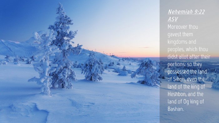 Picture 04 - Nehemiah 9:22 ASV Desktop Wallpaper - Moreover thou gavest them kingdoms and peoples, - Desktop Bible Verse Wallpaper