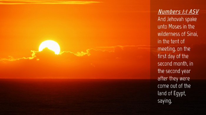 Picture 04 - Numbers 1:1 ASV Desktop Wallpaper - And Jehovah spake unto Moses in the wilderness of - Desktop Bible Verse Wallpaper