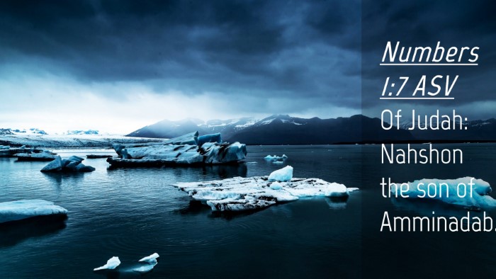 Picture 04 - Numbers 1:7 ASV Desktop Wallpaper - Of Judah: Nahshon the son of - Desktop Bible Verse Wallpaper