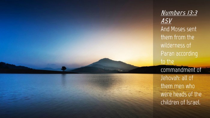 Picture 04 - Numbers 13:3 ASV Desktop Wallpaper - And Moses sent them from the wilderness of Paran - Desktop Bible Verse Wallpaper