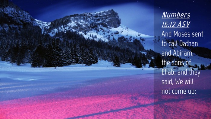 Picture 04 - Numbers 16:12 ASV Desktop Wallpaper - And Moses sent to call Dathan and Abiram, the - Desktop Bible Verse Wallpaper