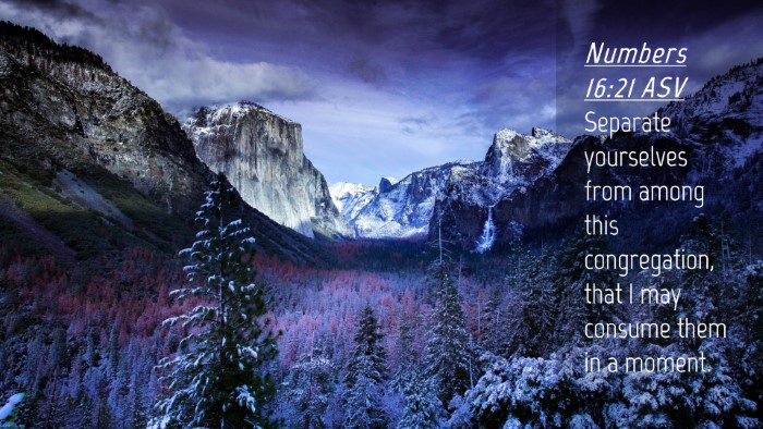 Picture 04 - Numbers 16:21 ASV Desktop Wallpaper - Separate yourselves from among this congregation, - Desktop Bible Verse Wallpaper