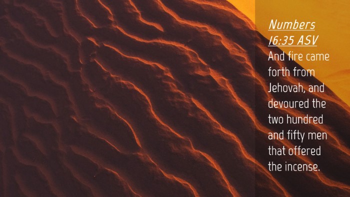 Picture 04 - Numbers 16:35 ASV Desktop Wallpaper - And fire came forth from Jehovah, and devoured - Desktop Bible Verse Wallpaper