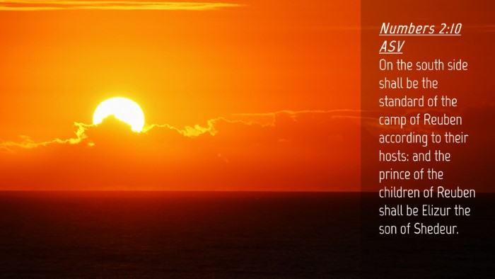 Picture 04 - Numbers 2:10 ASV Desktop Wallpaper - On the south side shall be the standard of the - Desktop Bible Verse Wallpaper