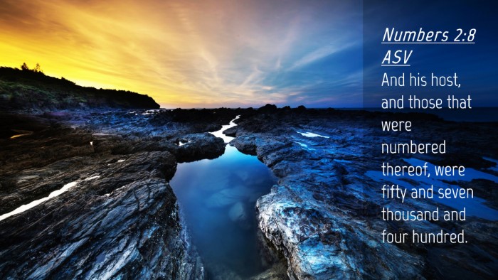 Picture 04 - Numbers 2:8 ASV Desktop Wallpaper - And his host, and those that were numbered - Desktop Bible Verse Wallpaper