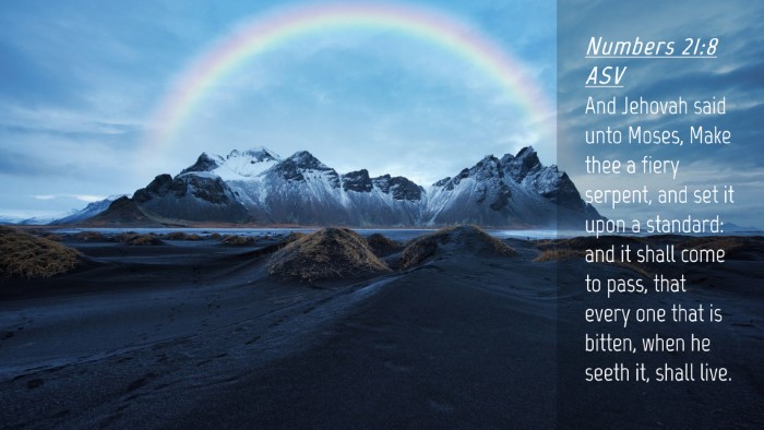 Picture 04 - Numbers 21:8 ASV Desktop Wallpaper - And Jehovah said unto Moses, Make thee a fiery - Desktop Bible Verse Wallpaper