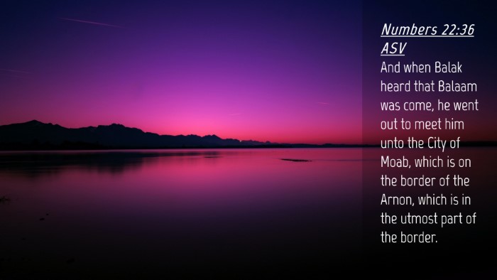 Picture 04 - Numbers 22:36 ASV Desktop Wallpaper - And when Balak heard that Balaam was come, he - Desktop Bible Verse Wallpaper